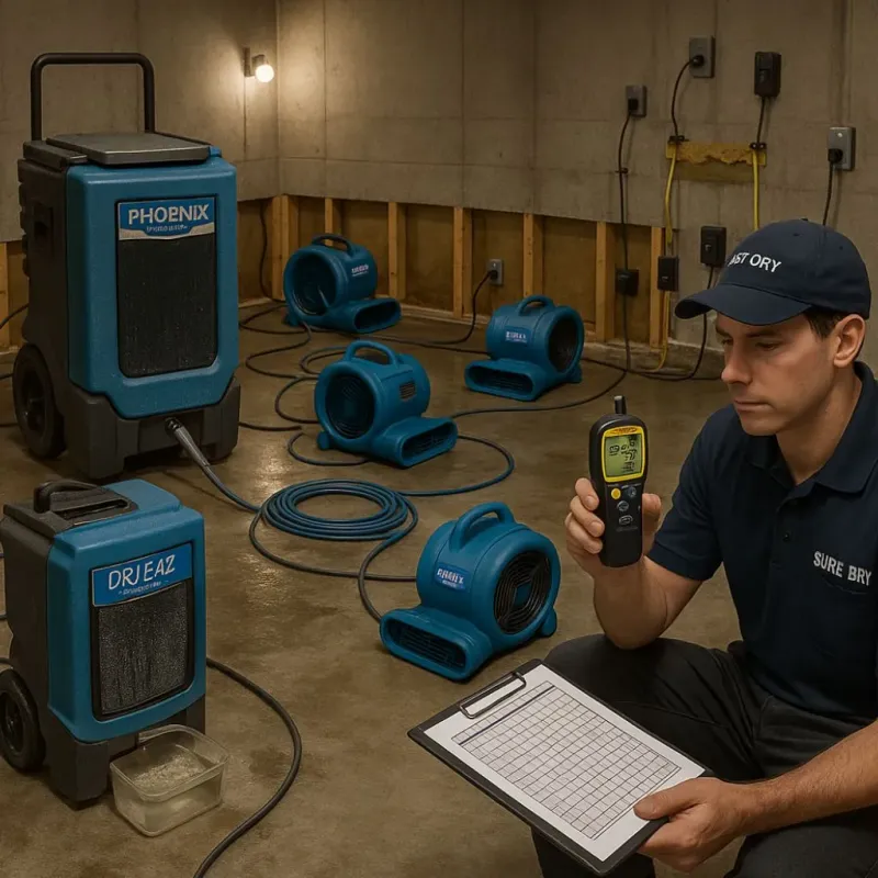 Structural Drying and Dehumidification process in Central Islip, NY